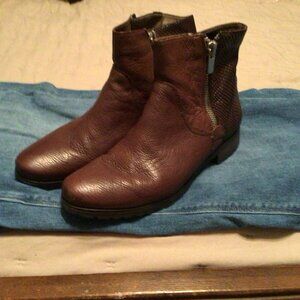 EARTHIES “Sintra 2” Brown Ankle Boot Women’s 10B~Double Zip Bootie Shoes